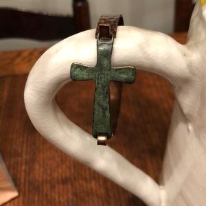 Handmade copper cross bracelet